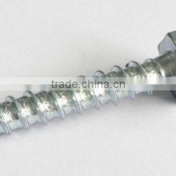 Carbon steel Hexagon head wood screws Blue white zinc