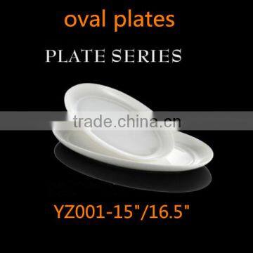 guangdong bone china wholesale ceramic fish plates 15/16.5 inch oval dinner plates