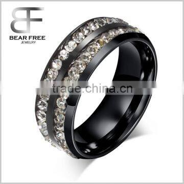 Stainless Steel Jewellery Unisexs' Fashion Rings Inlaid Shining High Quality CZ Cubic Zirconia