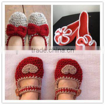 Hand crochet house shoes 2014 fashion casual flat shoes for women