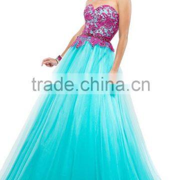 2015 New Ballgown Appliques Quinceanera Gowns Charming Tulle Corset Sweetheart Prom Dresses XP-41