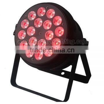 Professional indoor powered in/out 18*10W RGBW DMX 4- in -1 led par 64