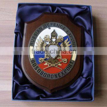 Metal Gold Logo Plate Wooden Plaque Shields Gifts photo-2