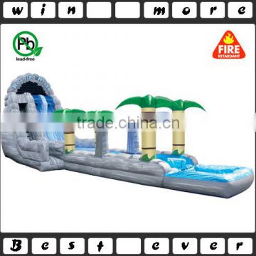 giant inflatable roaring river dual lane splash water slide n slip slide, cheap inflatable water slides for sale