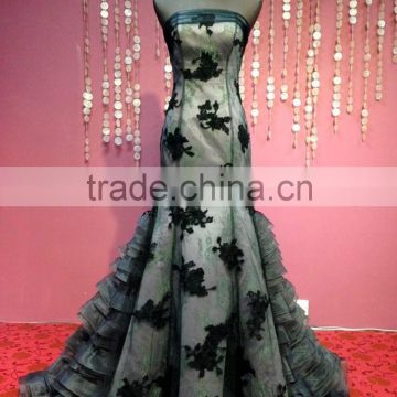 Two tone organza and lace dress for muslim mother of the bride