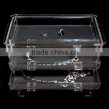 Acrylic jewelry display case for drawer nacklace display case