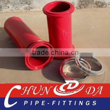 DN125 5.5" Concrete Pump Electrostatic Induction Hardened Pipe With Double Wall Collar