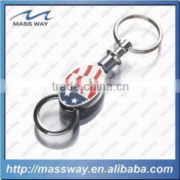 high grade promotion custom 3D USA flag metal key chain