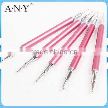 ANY Nail Art Dotting Design 5PCS Pink Metal Nail Products and Tools