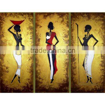 3 Pcs handmade abstract african women nude oil painting