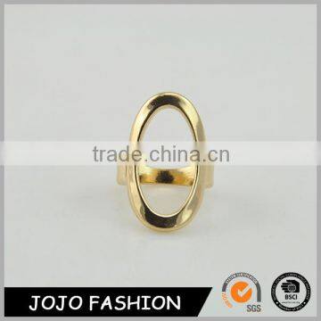 Fashion unique design oval metal gold alloy finger rings jewelry