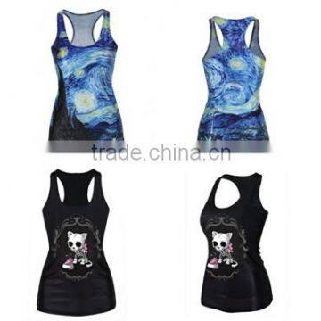 Women 3D Print Starry Sky Galaxy Space Tank Top Sleeveless Shirt Vest Graphic