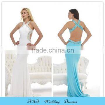 Latest Style Plus Size Elegent Open Back Evening Dress Halter Mermaid Sexy Evening Dresses Prom Party Gowns Made in China 2015