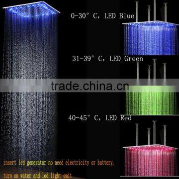 Free Shipping Top Sale Concealed Polished Stainless Steel Rainfall Shower Bath Led Light Shower Head photo-2
