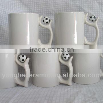 Mugs for sublimation price with little football on handle