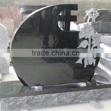 black polished granite monument