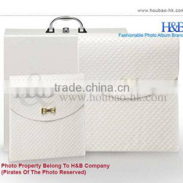 luxury 8*12'' 12*18'' personalised photo book white leather photo album