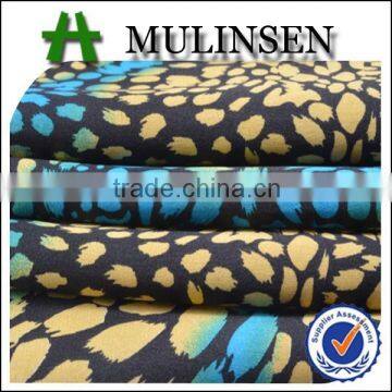 Mulinsen textile 50D*75D print satin with twist polyest fabric price per yard