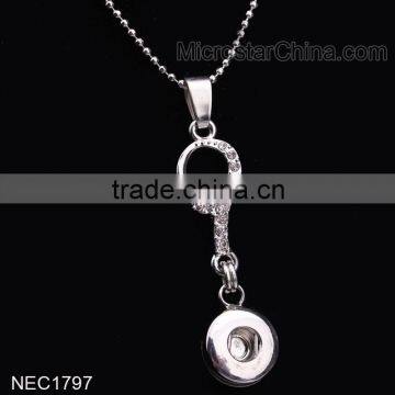 Fashion Jewellery Trending Hot Products Snap Button Pendant Alloy Necklace