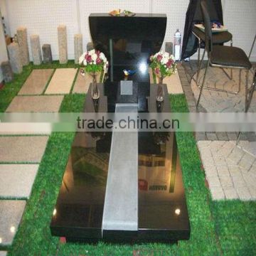 Design of shanxi black granite tombstone