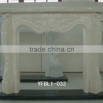 the best-selling Crema Marfil marble fireplace mantel