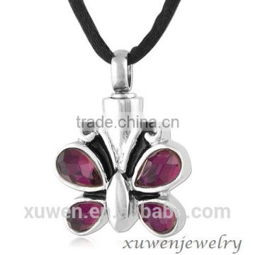 amethyst zircon stainless steel jewelry cremation ashes pendant