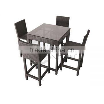 Garden Brown Wicker Furniture/ Rattan Table and Chair Sets without Cushions