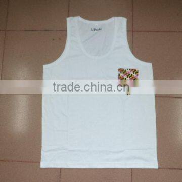 Mens Pocket Printed Tank Top