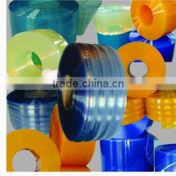 flexible smooth transparent pvc strip curtain ribbed