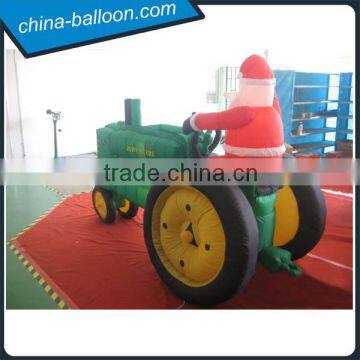 Inflatable santa claus with Christmas gift, santa claus car