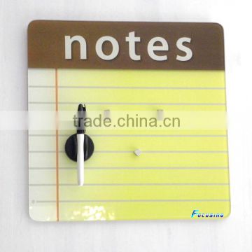 Office supplies tempered glass writting board with notes pattern