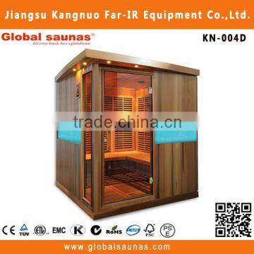 4-person premium cedar sauna room with toughened glass door