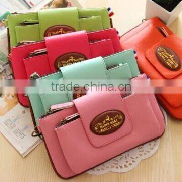 Korea style lovely PU leather double wallet