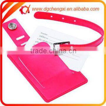 RED Genuine Leather ID Luggage Tags