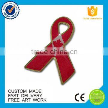 custom red ribbon colors metal enamel souvenir lapel pins