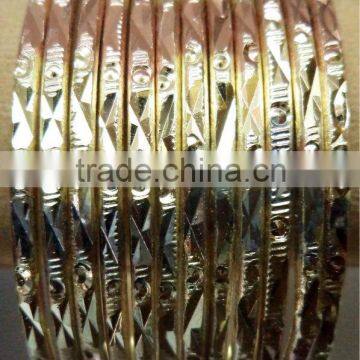 2mm Tri color gold plated Bangles