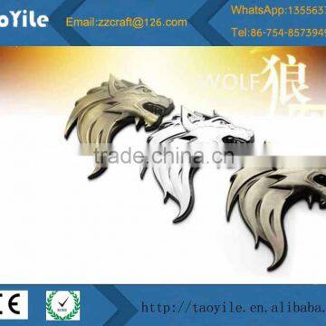 3D auto parts adhesive label wolf badge emblem