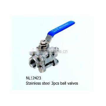 2014 super quality stainless steel 3pcs ball valves