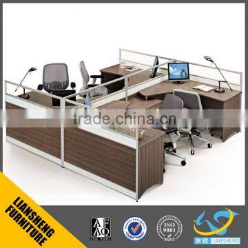 2016 Liansheng call center design modular 4 person workstation