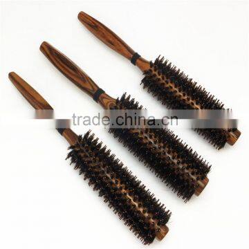 factory best round Zingana wood wooden 100% bristle hair brush