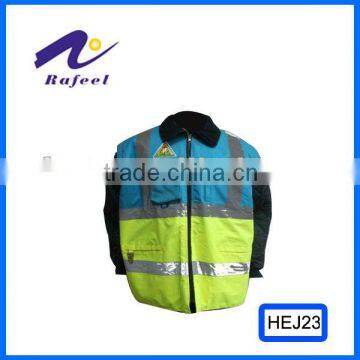 two tone reflective padded bomber jacket