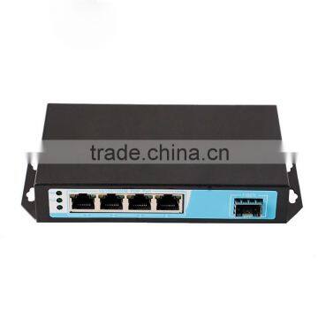 1 fiber sfp uplink Gigabit POE 4 port ethernet hub