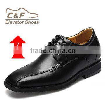 Italian men leather casual shoes with invisible high heel