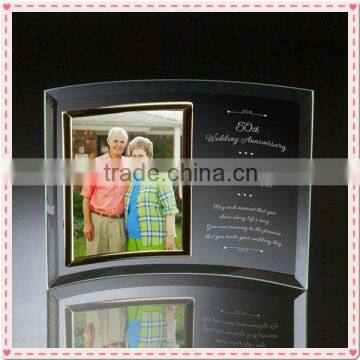 Elegant Glass Laser Photo Frame For Wedding Anniversary