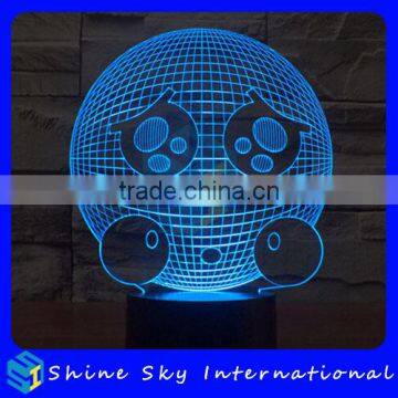 Acrylic 3D QQ Sad Expression LED Night Light Creative Stereoscopic 7 Colors Flashing Touch LED Bedside Lamp Christams Gift Light photo-2