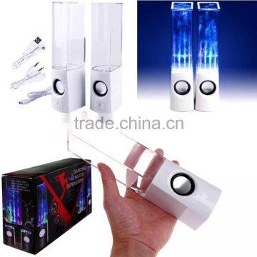 New arrival glitter crystal clear powered speaker, led dancing water portable speaker