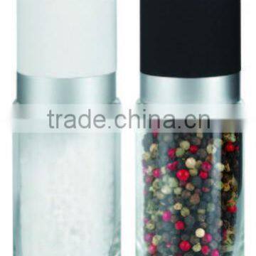 SINOGLASS trade assurance elemental kitchen ceramic adjustable grinding mechanism glass salt and pepper mill