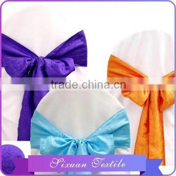 Crinkle taffeta chair sash for wedding