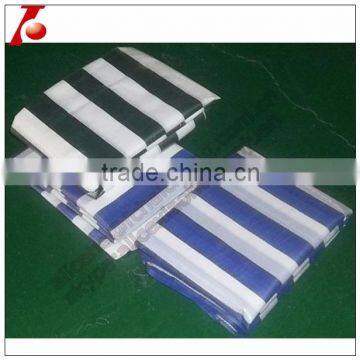 black and white striped color new material pe tarpaulin sheeting 12'ftx15ft