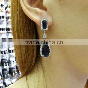 Hot seller cubic zirconia bridal Long earrings